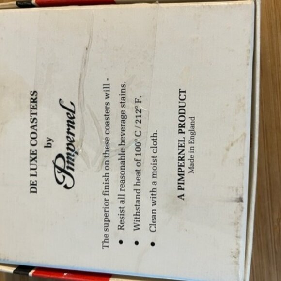 Vintage Pimpernel Coasters Cork back fish lures fisherman enthusiast Set of 6 - Picture 6 of 6